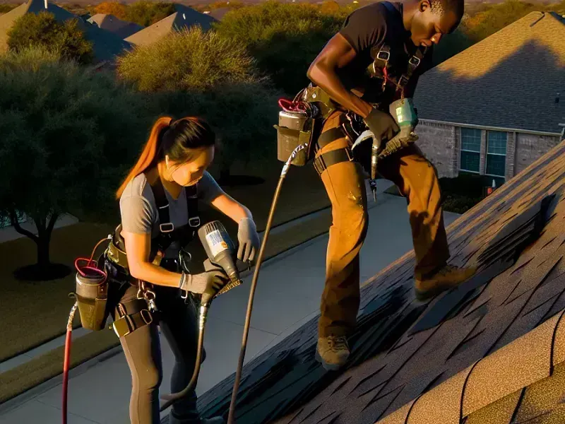 Hero Hero Roofingcontractorworkingonsuburbanh Dallas Roof Pros